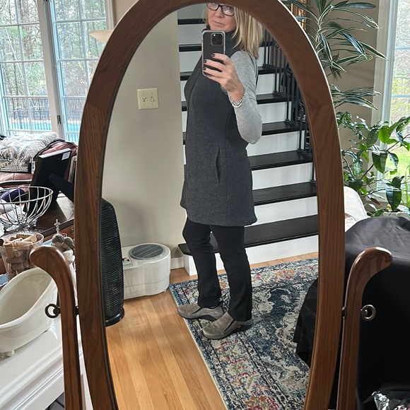 Toad Long Wool blend Tunic Vest Grey Black Medium New - Picture 6 of 13